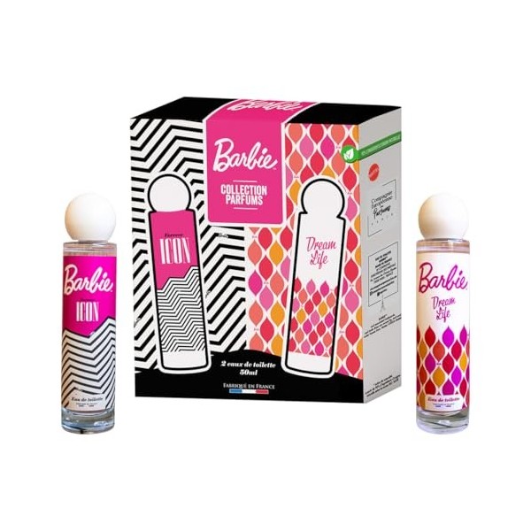 BARBIE coffret-parfum Eau de Toilette Collection découverte pour Femme 2 vaporisateurs 50ml Fabriqué en France senteurs Flora