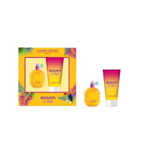 JEANNE ARTHES - Coffret cadeau pour Femme - Boum do Brazil - Eau de Parfum 100 ml + Lait pour le Corps 150 ml - Parfum Coco V