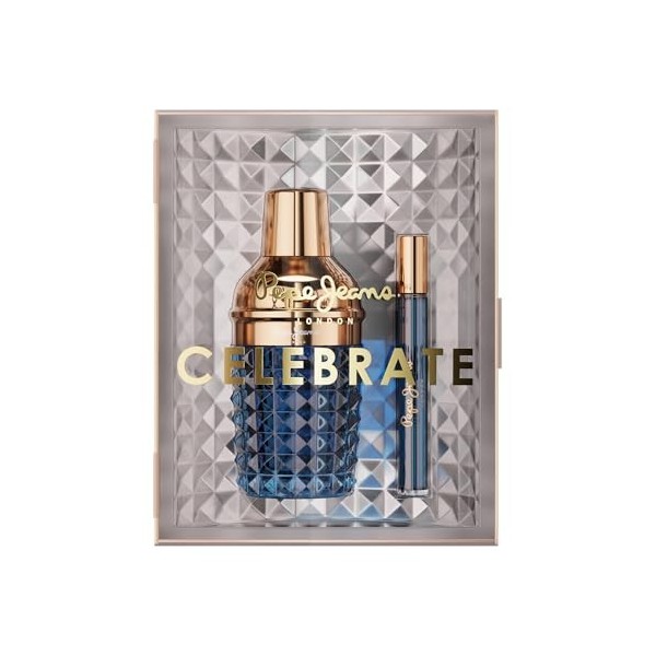 Pepe Jeans Celebrate For Him Coffret Cadeau Homme Pack 2 Pièces Eau de Parfum Homme 100ml et 10ml Set Fragance Orientaux, Boi