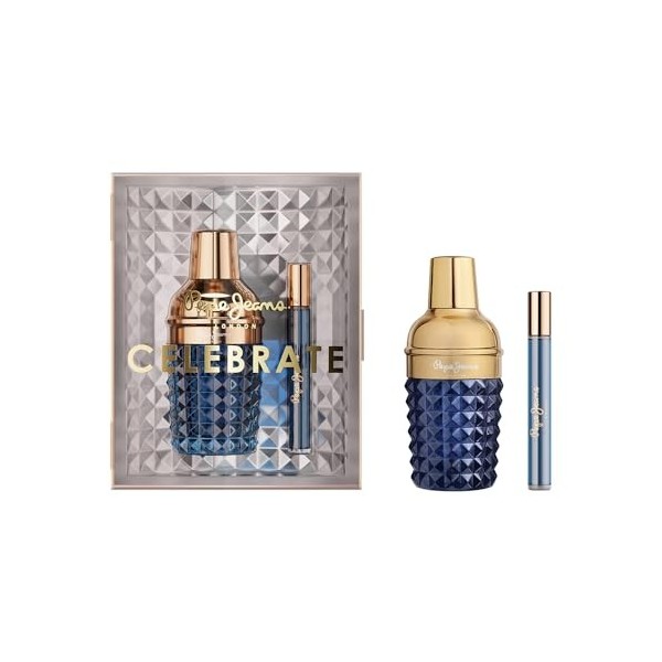 Pepe Jeans Celebrate For Him Coffret Cadeau Homme Pack 2 Pièces Eau de Parfum Homme 100ml et 10ml Set Fragance Orientaux, Boi