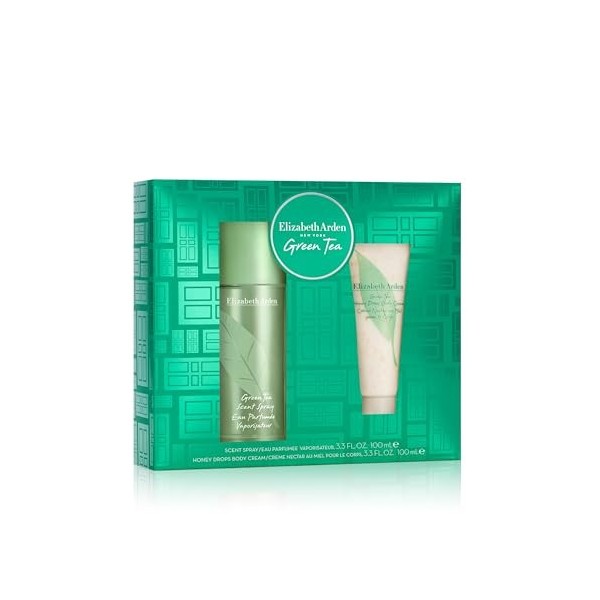 Elizabeth Arden Coffret Duo Green Tea Eau Parfumée et Crème pour le Corps, Senteur Fraîche & Fruitée, Parfum Léger et Vif, Ca