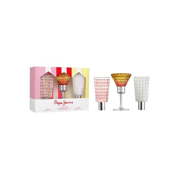 Pepe Jeans Cocktail Edition For Her Coffret Cadeau Femme Pack 3 Pièces Eau de Toilette Homme 30ml, Body Lotion 50ml et Gel Do