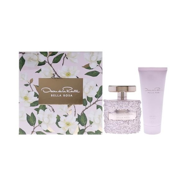 Bella Rosa by Oscar De La Renta for Women - 2 Pc Gift Set 3.4oz EDP Spray, 3.4oz Body Lotion