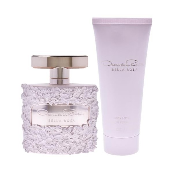 Bella Rosa by Oscar De La Renta for Women - 2 Pc Gift Set 3.4oz EDP Spray, 3.4oz Body Lotion