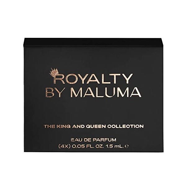 The King and Queen Collection by Royalty By Maluma for Unisex - 4 Pc Gift Set 0.05oz Onyx For Him EDP