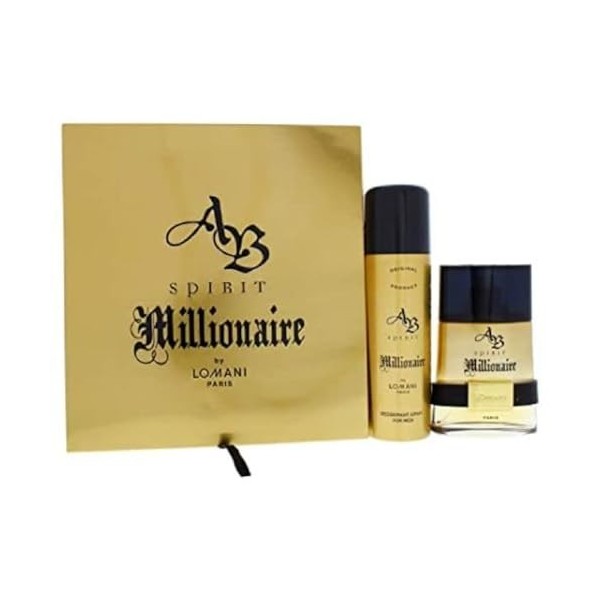 AB Spirit Millionaire by Lomani for Women - 2 Pc Gift Set 3.3oz EDP Spray, 3.3oz Body Lotion