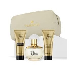 Farmasi Bliss Set, coffret cadeau femme 4 produits avec parfum de 70 ml, gel douche 100 ml, lotion corporelle 100 ml, beauté 