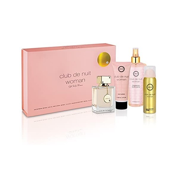 Club De Nuit by Armaf Gift set - 3.6 oz Eau De Parfum Spray + 1.7 oz Body Spray + 3.4 oz Body Lotion + 8.4 oz Fragrance Body 