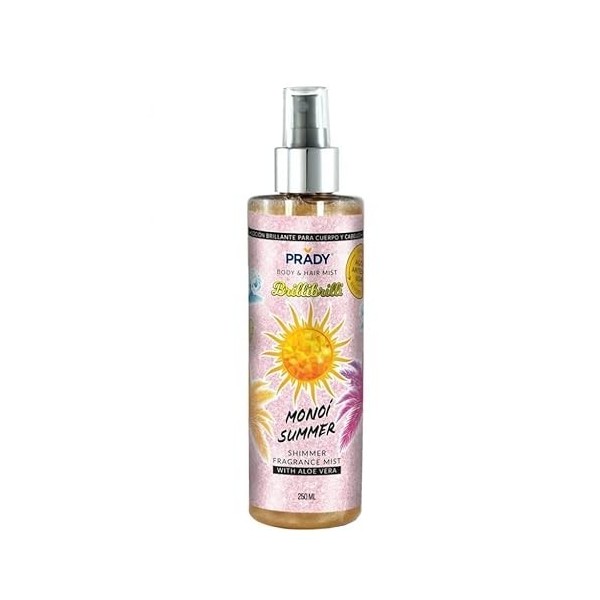 Prady - Body & Hair Shimmer Mist Monoi Summer - Mixte - 250ml - Éclat Estival et Parfum Exotique