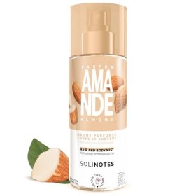 Brume Parfumee Amande SOLINOTES | Parfum Rafraichissant et Hydratant - Sans Alcool | Brume Parfumee Corps et Cheveux | 250 ml