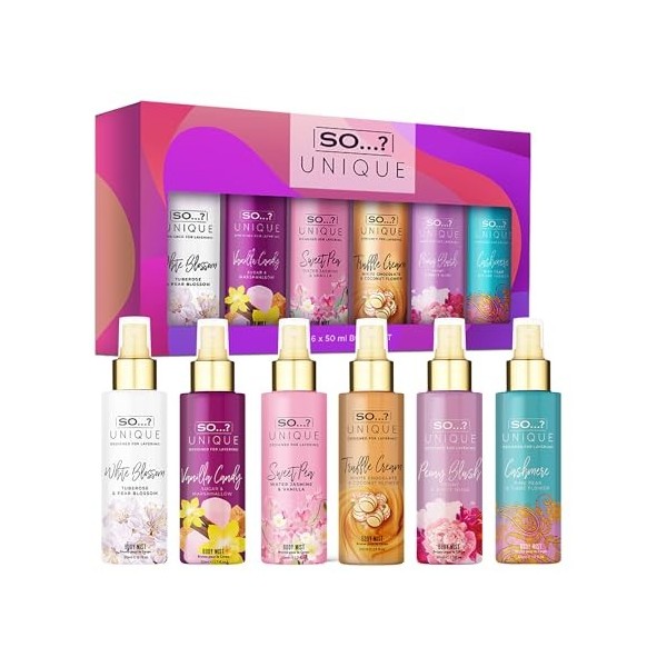 So…? Unique Grande Mini Mist Coffret Cadeau Brume Corporelle Parfumée Pour Femme 6x50ml 