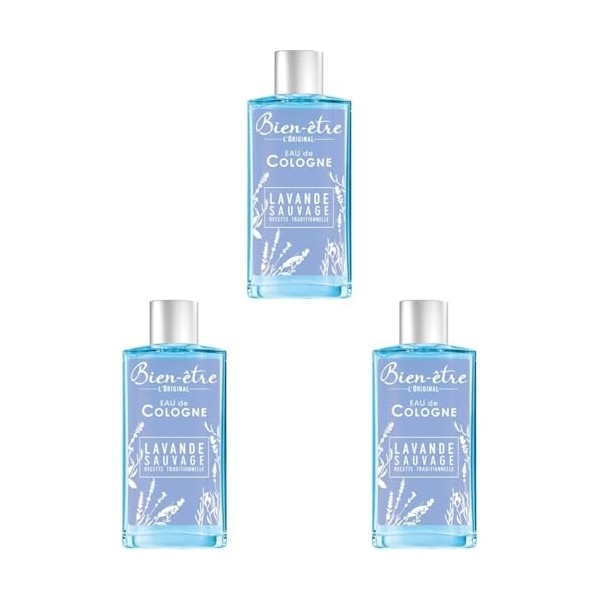 Bien-être - Eau de Cologne au Parfum de Lavande de Provence - 250 ml Lot de 3 