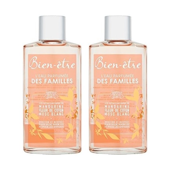 Bien-être - Eau Parfumée Des Familles Aux Notes Parfumées De Mandarine/Fleur De Coton Musc Blanc - 250 ml Lot de 2 