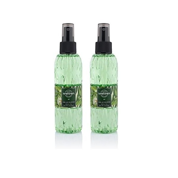 MARMARA BEAUTY Eau de Cologne Vaporisateur Thé Vert 150 ml - alcool à 80° - vaporisateur corporel rafraîchissant pour femmes 