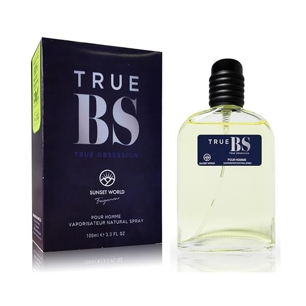 True BS Eau De Cologne Intense 100 ml. Compatibles et Inspirés par Pure X.S, Parfum Pheromone pour Homme, Parfum Generique Ho