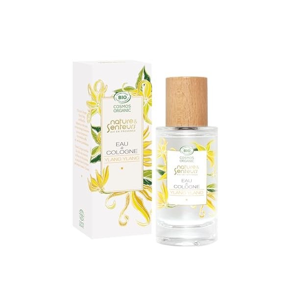 NATURE & SENTEURS - Eau de Cologne Bio Ylang Ylang 50ml - Parfum Féminin - Cologne aux notes Sensuelles et Florales - Fabrica