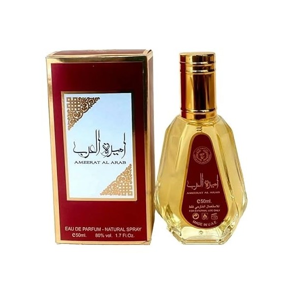 Eau de Parfum Arab en Spray 50 ml Pour Femme Fabriqué à Dubai Senteur Oriantal Ameerat Al Arabia 