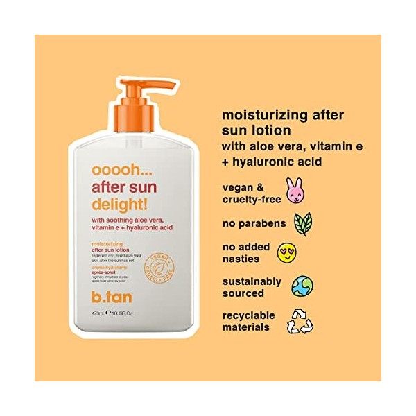 B.Tan Ooooh Aftersun Delight Sun Lotion For Unisex 16 oz Moisturizer