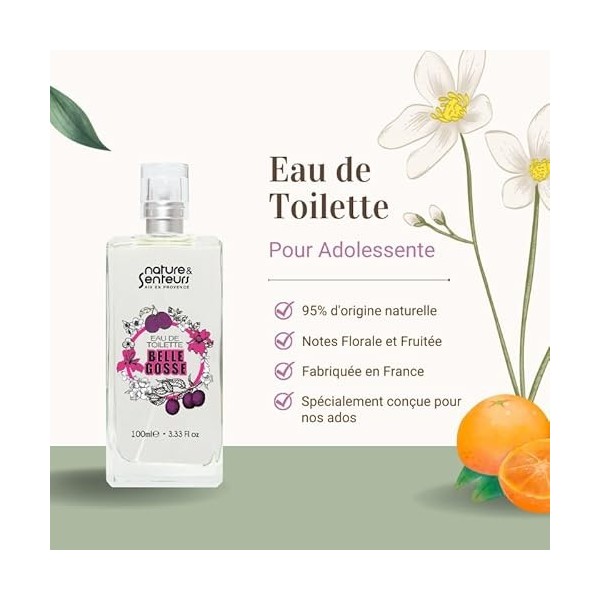 Eau de Toilette adolescente Belle Gosse ● Parfum féminin ● Parfum aux notes fruitées et florales fabriqué en France ● 95% d’o