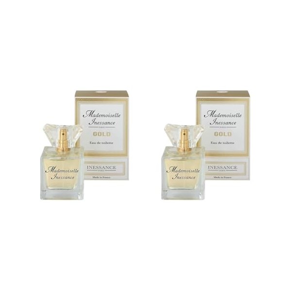 Inessance Paris - Eau de Toilette pour Femme Mademoiselle Inessance Gold - Parfum aux Notes Florales et Lumineuses - Flacon C