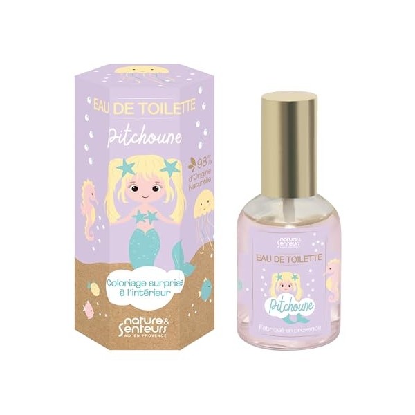 NATURE & SENTEURS - Eau de Toilette Pitchoune 50ml - Effet Pailleté - Parfum Cerise pour Petites Filles 4-8 Ans - Fabriquée e