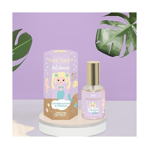 NATURE & SENTEURS - Eau de Toilette Pitchoune 50ml - Effet Pailleté - Parfum Cerise pour Petites Filles 4-8 Ans - Fabriquée e