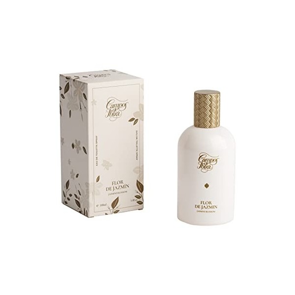 Eau de Toilette pour Femme Campos de Ibiza à la Fleur de Jasmin – Essences de Bergamote, de Jasmin et de Musc Blanc – Raffiné