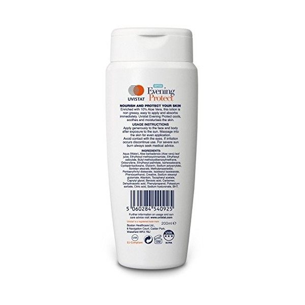 Uvistat Evening Protection Après-Soleil SPF 20 10% Aloe Vera 200 ml