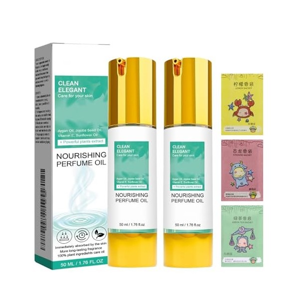 Clean Elegance - Lot de 2 huiles parfumées - Glow Cane - Huile parfumée nourrissante - Avec complexe dhuiles nourrissant - C