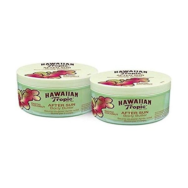 Hawaiian Tropic - AfterSun Body Butter Exotic Coconut - Crème pour le corps After Sun avec arôme de noix de coco fraîche, for