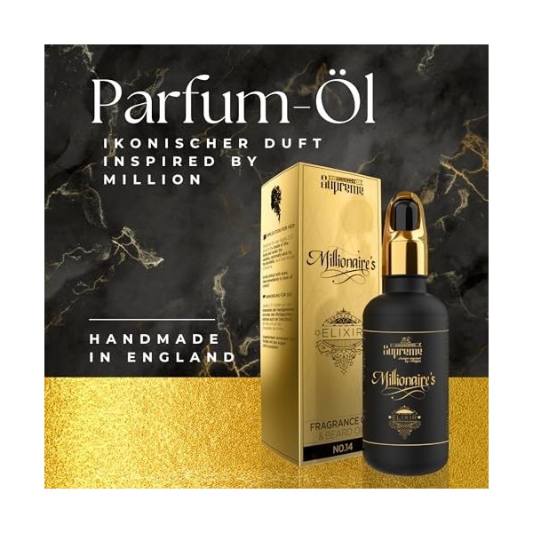 Bartstoppel Millionaires - Elixir - Huile de parfum pour femme - Avec huile de jojoba et dargan - Huile parfumée musc