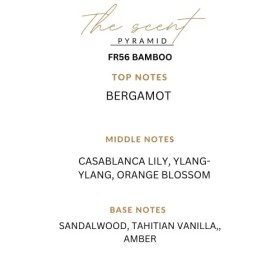 Huile de parfum pour femme BAMBOO FR52 Flacon roll-on 6 ml Arabian Opulence Blanc/agrumes/boisé/jaune floral/sucré