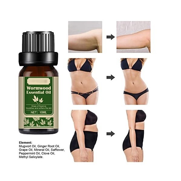 10ml Absinthe Huile Essentielle, Essentielle Végétale Naturelle Gommage Corps de Massage Nourrissante Anti-cellulite Soin la 