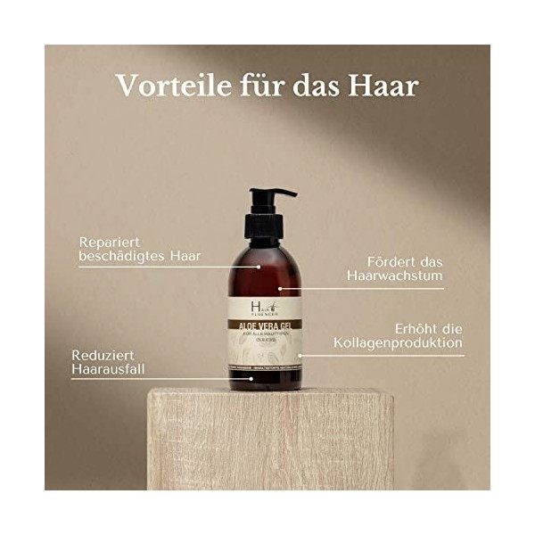 Hairfluencer - Gel daloe vera bio à base de jus de feuilles - 500ml de gel daloe vera naturel sans parabène & alcool - soin