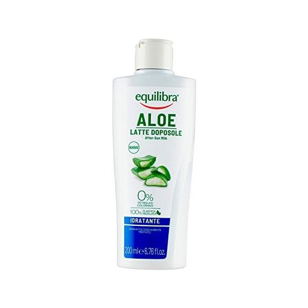 Equilibra Solari, Aloe Latte Doposole Hydratant, à base dhuile de Carota, Vitamine E, Aloe Vera Equilibra 40% , Doposole Hy