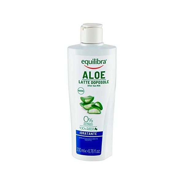 Equilibra Solari, Aloe Latte Doposole Hydratant, à base dhuile de Carota, Vitamine E, Aloe Vera Equilibra 40% , Doposole Hy