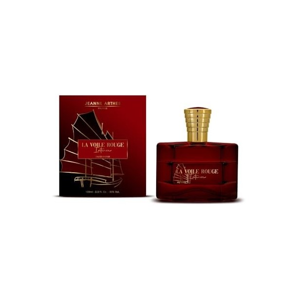 JEANNE ARTHES - Parfum Homme La Voile Rouge Intense - Eau de parfum - Flacon Vaporisateur 100 ml - Fabriqué en France à Grass