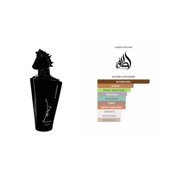 Maahir Black Edition Original Parfum arabe unisexe longue durée 100 ml avec atomiseur rechargeable 5 ml