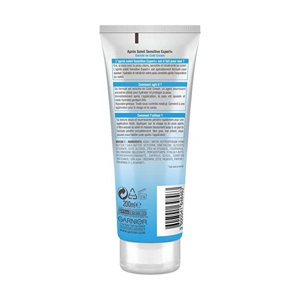 Garnier Ambre Solaire Sensitive Expert+ Après Soleil Enrichi au Cold Cream - 200 ml