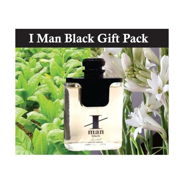 Man Black Coffret cadeau Eau de toilette pour homme | Parfum I Man Black, spray pour le corps et lotion pour le corps | Parfu