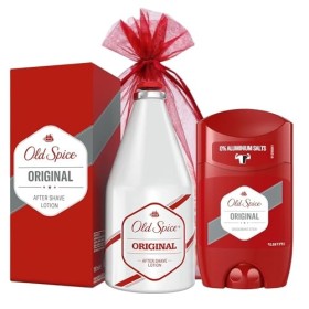 Ensemble de parfum pour homme avec lotion après-rasage originale Old Spice 100 ml et bâton déodorant original 50 g dans un sa