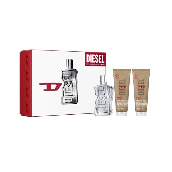 DIESEL D By Diesel - Coffret Cadeau Pour Homme - Eau de Toilette et 2 Gels Douche Frais & Energisants - Fougère Ambrée - Ging