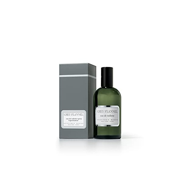 Geoffrey Beene, Coffret Trio Grey Flannel Eau de Toilette Vaporisateur pour Homme, Après-Rasage, Gel Douche, Senteur Boisée e