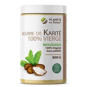Planète au Naturel Beurre de Karité 800 g - Biologique - 100% vierge - 100% végétal - sans additifs - Non raffiné
