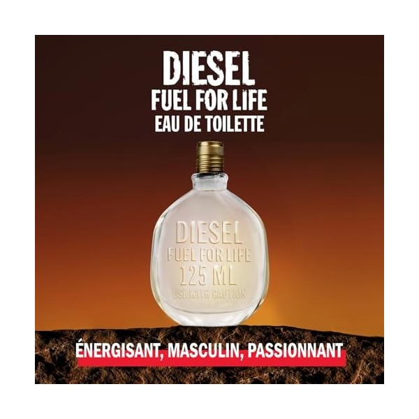 Lot de Diesel Fuel for Life, Eau de Toilette Pour Homme en Spray Vaporisateur, Parfum Sensuel, 50 ml + Biotherm Homme, Day Co