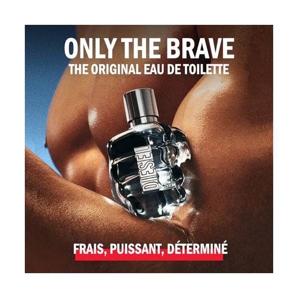 Lot de Diesel Only The Brave, Eau de Toilette pour Homme en Spray Vaporisateur, Parfum Frais, 35 ml + Biotherm Homme, Aquapow