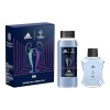 Le coffret adidas UEFA Goal comprenant une Eau de Toilette, un Gel Douche et un Déodorant Spray