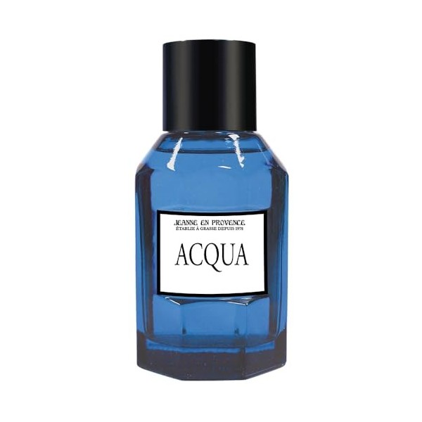 JEANNE EN PROVENCE - Parfum Homme Acqua - Eau de toilette - Flacon Vaporisateur 100 ml - Fabriqué en France à Grasse