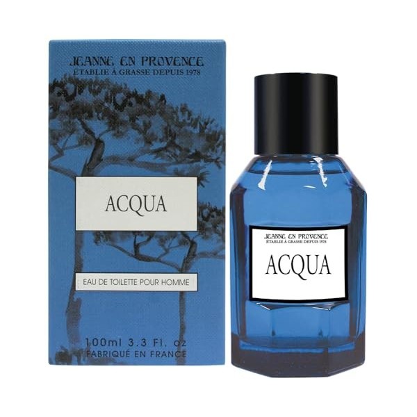 JEANNE EN PROVENCE - Parfum Homme Acqua - Eau de toilette - Flacon Vaporisateur 100 ml - Fabriqué en France à Grasse