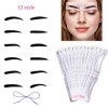 Lihsong 12 Pièces Kits Doutils de Mise en Forme des Sourcils Pochoirs à Sourcils avec Sangle de Fixation élastique Comme in